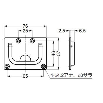 26700 ステンレス鋼(SUS316相当品)製 埋込ハンドル 26700 スガツネ