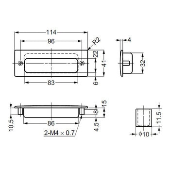 ステンレス鋼(SUS316相当品)製 埋込取手 HH-KS型 LAMP(スガツネ)