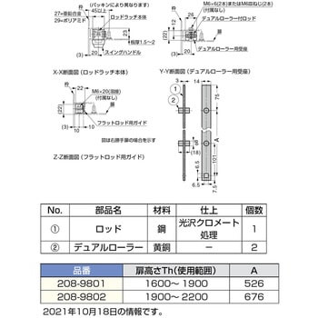 デュアルローラー付ロッド 208-98型 LAMP(スガツネ)