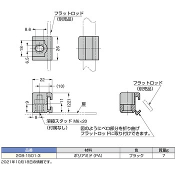 フラットロッド用ガイド 208-1501-3 LAMP(スガツネ)