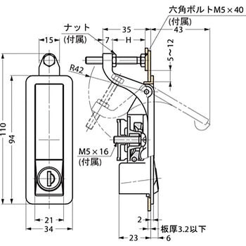 フラッシュ コンプレッションラッチ 282-94型 LAMP(スガツネ)