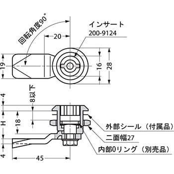 ステンレス鋼(SUS316)製クォーターターン インサート LAMP(スガツネ)