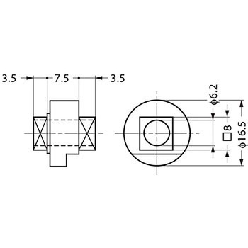 回転カム用アダプター 208-9403 - LAMP(スガツネ工業)