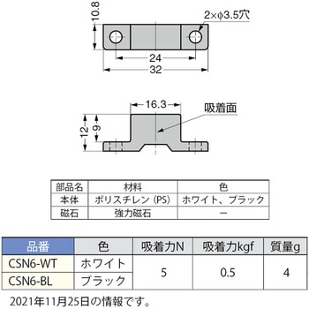 樹脂埋込マグネットキャッチ CSN6 LAMP(スガツネ)