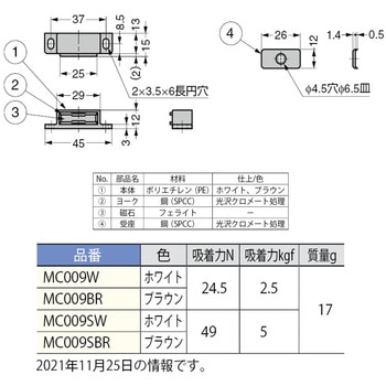 マグネットキャッチ MC009型 LAMP(スガツネ)