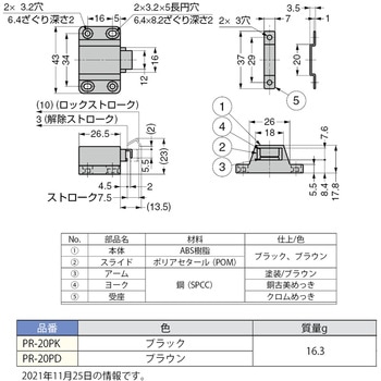 プッシュラッチ PR20P LAMP(スガツネ)