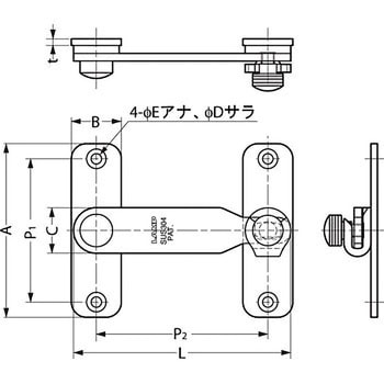 ステンレス鋼製 内掛け BLT型(鏡面仕上) スガツネ(LAMP) 扉・外装部品