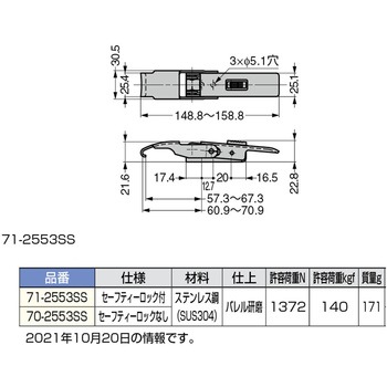 ステンレス鋼製 超強力ファスナー 70-2553SS LAMP(スガツネ)