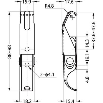 ステンレス鋼製 ファスナー 55-547SS - LAMP(スガツネ工業)