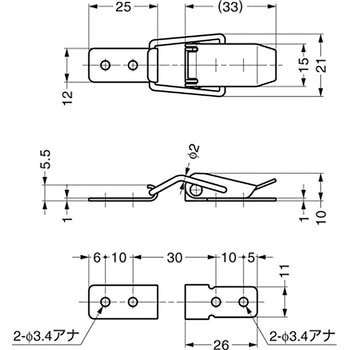 ステンレス鋼製小型ファスナー PS35 LAMP(スガツネ工業)
