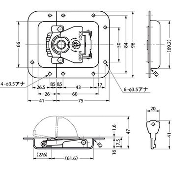 ヒネリファスナー P1051SCR LAMP(スガツネ)