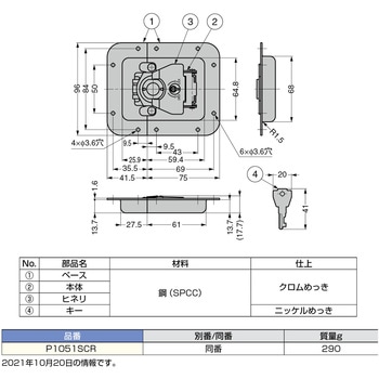 ヒネリファスナー P1051SCR LAMP(スガツネ)