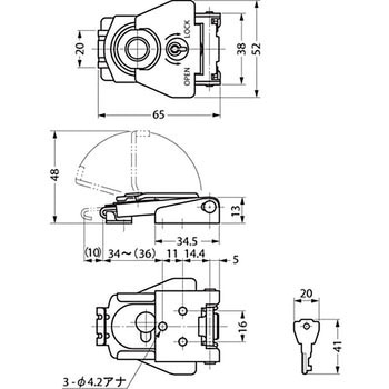 ヒネリファスナー(ばね付) P1040SCR LAMP(スガツネ)