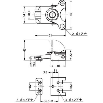 ヒネリファスナー(ばね付) P102HSCR LAMP(スガツネ)