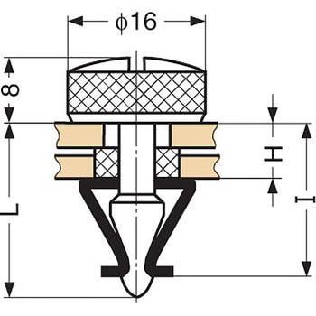 ファスナー サイズ11 クリップピン ローレット頭 LAMP(スガツネ工業)