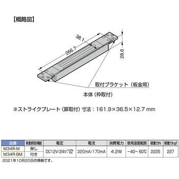 埋込式マグナロック M34R型 LAMP(スガツネ)