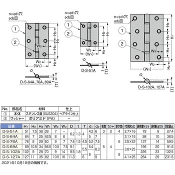 ステンレス鋼製丁番 D-S-A型
