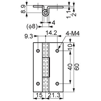 ステンレス鋼製平丁番 DH60N LAMP(スガツネ)
