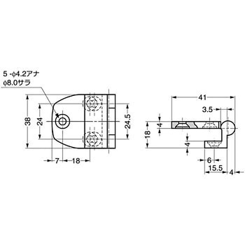 ステンレス鋼(SUS316相当品)製丁番 28100 LAMP(スガツネ工業)