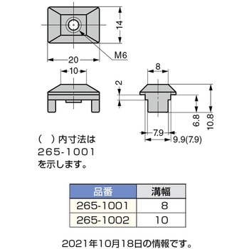 ナット付ブロック(アルミプロファイル用抜き差し丁番 265型取付用) LAMP(スガツネ工業)