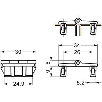 180°開き面付丁番 418-9302型 LAMP(スガツネ)