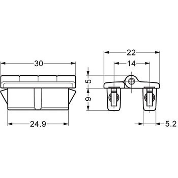 180°開き面付小型丁番 418-9301型 LAMP(スガツネ)