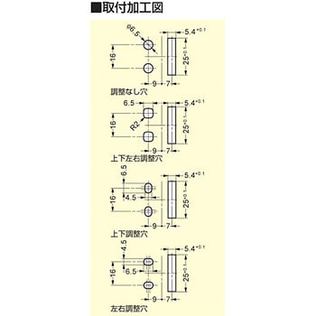 180°開き面付丁番 418-9305型 LAMP(スガツネ)