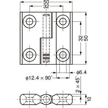 125°開きステンレス鋼(SUS316相当品)製 抜き差し丁番 218-9119 LAMP(スガツネ)