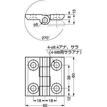 270°開き面付丁番 218型 LAMP(スガツネ工業)