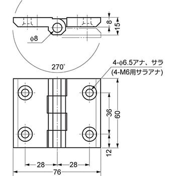 270°開き面付丁番 218-92型 LAMP(スガツネ)