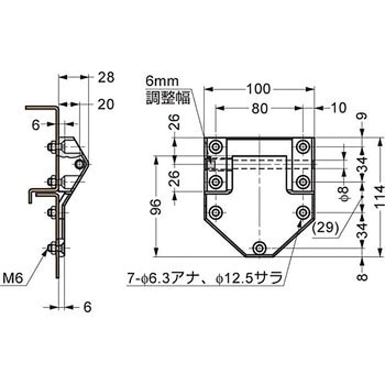 180°開きステンレス鋼製(SUS316Ti)製  高さ調整機能付丁番 217-9605 LAMP(スガツネ)