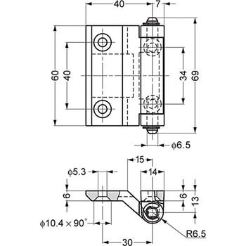 270°開きステンレス鋼(SUS316)製 丁番217-9601 LAMP(スガツネ工業)