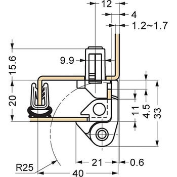 180°開き抜き差し丁番 412-9003型 LAMP(スガツネ)