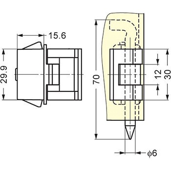 180°開き抜き差し丁番 412-9101型 LAMP(スガツネ)