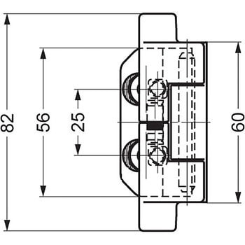 180°開き連続扉用分割丁番 212-9308 LAMP(スガツネ)