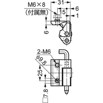 180°開き連続扉用連続扉用抜き差し丁番 212-90型 LAMP(スガツネ)