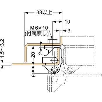 180°開き連続扉用抜き差し丁番 212-901型 LAMP(スガツネ工業)