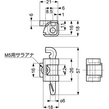 180°開きポリアミドヒンジ 212-9101 LAMP(スガツネ)