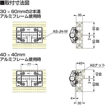 AS-HG-JHW50-30-8 ダンパーヒンジ HG-JHW型 ASセット 1セット スガツネ