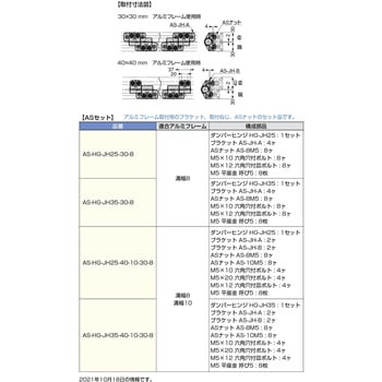 AS-HG-JH25-30-8 ダンパーヒンジ HG-JH型 ASセット 1セット スガツネ