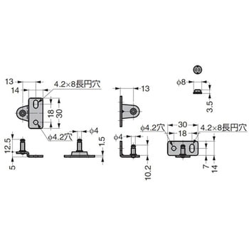 フラップステーワンタッチブラケット L-S-BT LAMP(スガツネ)