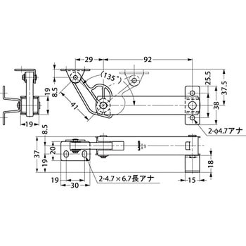 ステンレス鋼製 スプリングステー S-YT型(側板付) LAMP(スガツネ)