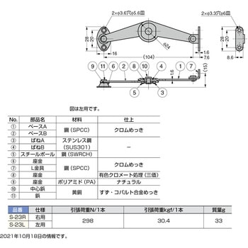 ワンタッチステー S-23 キャッチ機構付 (左右あり) LAMP(スガツネ)