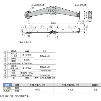 ワンタッチステー S-20 キャッチ機構付 (左右あり) LAMP(スガツネ)
