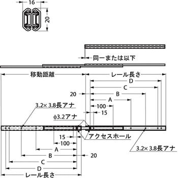 オールステンレス鋼製スライドレール ESR2031 LAMP(スガツネ)