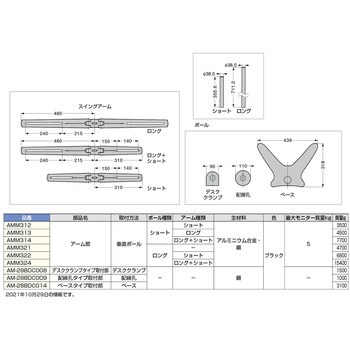 モニターアーム AMM型 アーム部