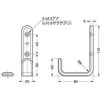 XL-SF-115-M ステンレス鋼製フック XL-SF型 1個 スガツネ(LAMP) 【通販