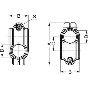 K-KU-30 RKパイプジョイントシステム クランプ 1個 スガツネ(LAMP