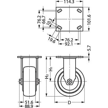 スガツネ工業 (200133451)SUG-31-405R-TU重量用キャスター(ダーコ