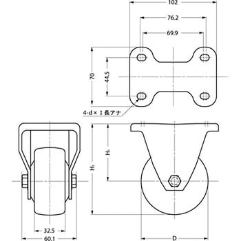 SUG-16-625R-XSE 重量用キャスター 60シリーズ 1個 スガツネ(LAMP